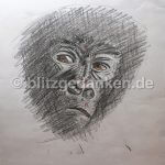 Bleistiftzeichnung Gorilla